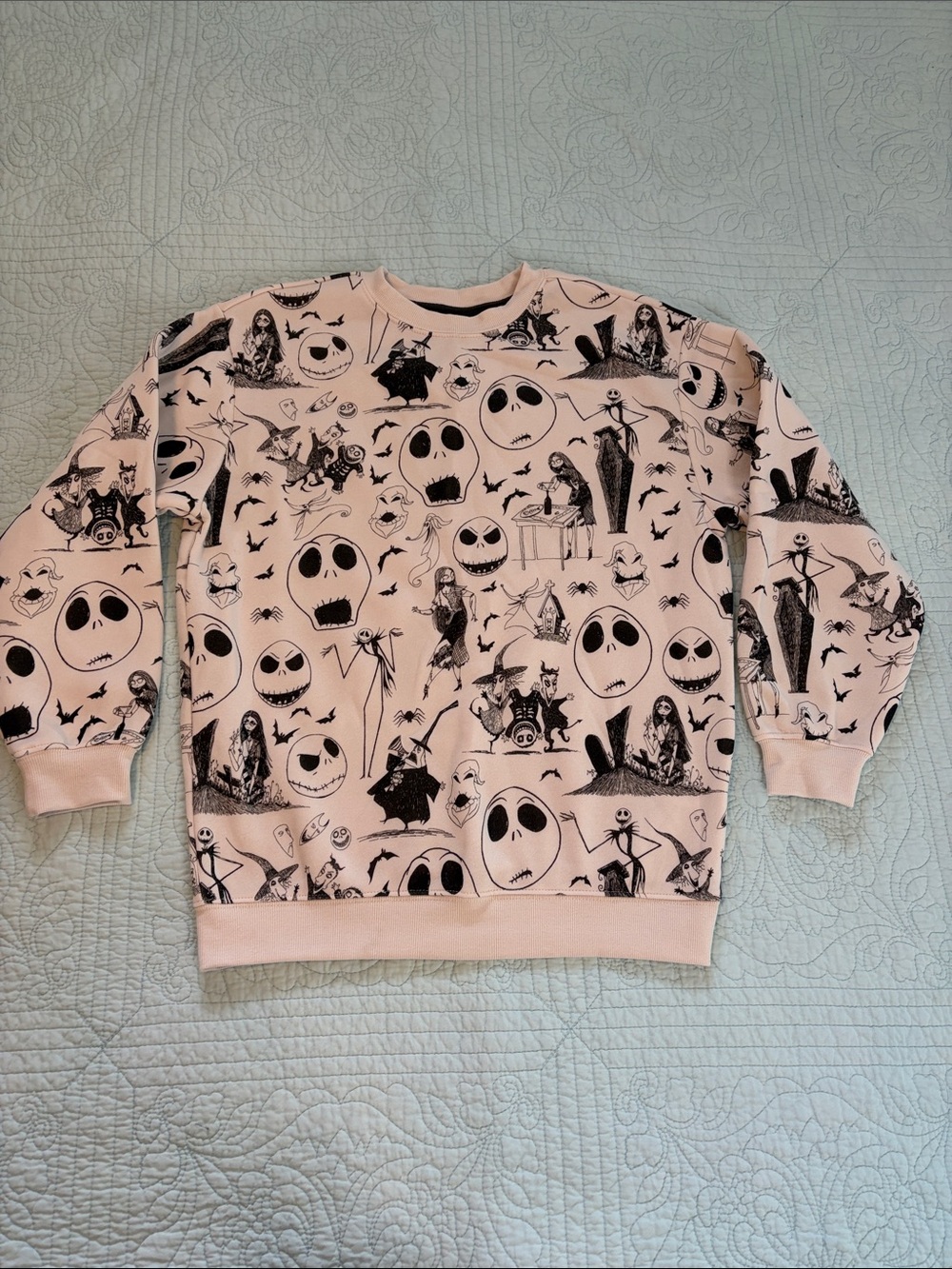 Men's Nightmare Before Christmas Graphic Sweatshirt with Black Print